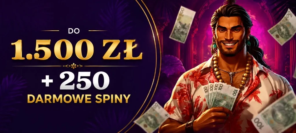 Pakiet powitalny Gambloria Casino: do 1.500 zł + 250 darmowych spinów